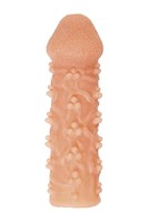 Телесная закрытая насадка с пучками шишечек Cock Sleeve 009 Size M - 15,6 см. - фото 1345655