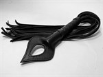 Черная кожаная плеть  Пиковая Дама  - 60 см. - фото 1345749