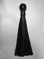 Черная генитальная кожаная плеть - 30 см. - фото 1345752