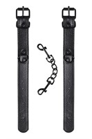 Узкие черные наручники на сцепке 206838