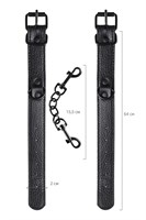 Узкие черные наручники на сцепке 206838