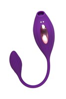 Фиолетовый вакуумный стимулятор клитора Ginny с виброяйцом - фото 1371028