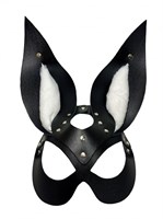 Черная маска зайки с белым мехом на ушках Miss Bunny - фото 1346034