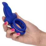 Синее перезаряжаемое эрекционное кольцо Silicone Rechargeable Dual Pleaser Enhancer 210059 - фото 7579