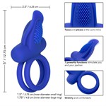 Синее перезаряжаемое эрекционное кольцо Silicone Rechargeable Dual Pleaser Enhancer - фото 1414191