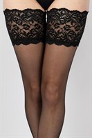 Чулки на широкой ажурной силиконовой резинке 211982