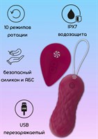 Бордовые вагинальные виброшарики с пультом ДУ Dea - 8,3 см. - фото 1346155