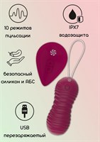 Бордовые вагинальные виброшарики с пультом ДУ Era - 8,3 см. - фото 1346157