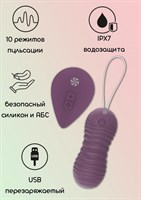 Фиолетовые вагинальные виброшарики с пультом ДУ Ray - 8,3 см. - фото 1346159