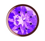 Пробка цвета розового золота с фиолетовым кристаллом Diamond Amethyst Shine S - 7,2 см. - фото 83020
