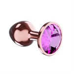 Пробка цвета розового золота с лиловым кристаллом Diamond Quartz Shine L - 8,3 см. - фото 83031