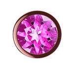 Пробка цвета розового золота с лиловым кристаллом Diamond Quartz Shine S - 7,2 см. - фото 83035