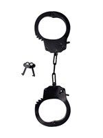 Черные стальные наручники - фото 1346277