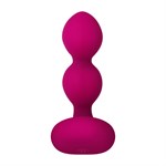 Розовые анальные шарики с вибрацией и расширением Bubble Butt - 12,3 см. - фото 1350701
