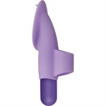 Фиолетовая вибропуля с силиконовой щеточкой для клиторальной стимуляции Fingerific - фото 1346480