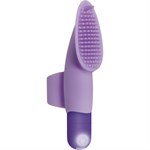 Фиолетовая вибропуля с силиконовой щеточкой для клиторальной стимуляции Fingerific - фото 389856