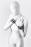 Серебристо-черные наручники Anonymo - фото 1346872