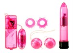 Розовый вибронабор Classic Crystal Couples - фото 1347128
