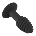 Черная анальная вибропробка Twist Butt Plug - 10,7 см. - фото 1412298