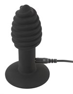 Черная анальная вибропробка Twist Butt Plug - 10,7 см. - фото 1412300