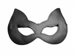 Черная лаковая маска с ушками из эко-кожи - фото 1347382