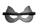 Черная лаковая маска с ушками из эко-кожи - фото 1347383
