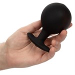Черная расширяющаяся анальная пробка Weighted Silicone Inflatable Plug Large - 8,25 см. - фото 1350805