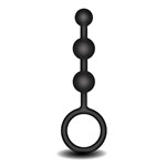 Черная анальная мини-цепочка с 3 шариками - фото 1351135
