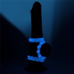 Набор из 3 голубых, светящихся в темноте эрекционных колец Lumino Play - фото 1351665
