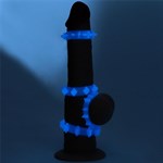 Набор из 4 голубых, светящихся в темноте эрекционных колец Lumino Play - фото 1351668