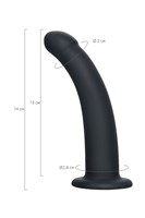 Черный анальный фаллоимитатор Serpens - 14 см. 224791