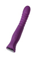 Фиолетовый гибкий вибратор Lupin с ребрышками - 22 см. - фото 1352043