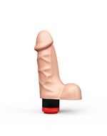 Телесный реалистичный вибратор с мошонкой - 16,5 см. 225247
