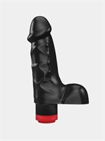 Черный реалистичный вибратор с мошонкой - 16,5 см. 225249