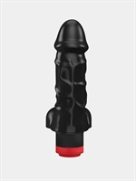 Черный реалистичный вибратор с мошонкой - 16,5 см. 225249