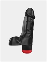 Черный реалистичный вибратор с мошонкой - 16,5 см. 225249