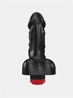 Черный реалистичный вибратор с мошонкой - 16,5 см. 225249