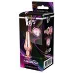 Золотистая анальная пробка с кристаллом Rose Gold Pleasure Plug S - 9 см. 225366