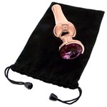 Золотистая анальная пробка с кристаллом Rose Gold Pleasure Plug S - 9 см. 225366