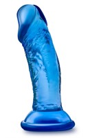 Синий анальный фаллоимитатор Sweet N Small 4 Inch Dildo with Suction Cup - 11,4 см. - фото 397514