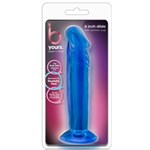 Синий анальный фаллоимитатор Sweet N Small 6 Inch Dildo With Suction Cup - 16,5 см. 225483