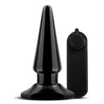 Черная анальная пробка с вибрацией Basic Vibrating Anal Pleaser - 10,2 см. - фото 1353213