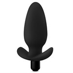 Черная анальная вибропробка Silicone Saddle Plug - 12,1 см. - фото 1353218