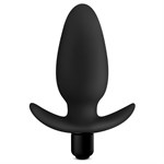 Черная анальная вибропробка Silicone Saddle Plug - 12,1 см. - фото 1353216