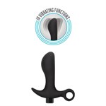 Черный анальный вибратор Silicone Vibrating Prostate Massager 01 - 10,8 см. 225505 - фото 74381