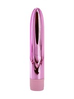 Розовый глянцевый пластиковый вибратор - 14 см. - фото 1353479