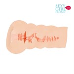 Мастурбатор-вагина телесного цвета с бороздками на внешней части  - фото 1353507