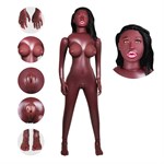 Темнокожая надувная секс-кукла с вибрацией Лионелла - фото 1353535