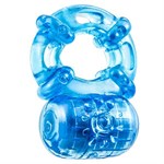 Голубое эрекционное виброкольцо Reusable 5 Function Cock Ring - фото 1353606