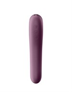 Фиолетовый вибромассажер Dual Kiss с вакуумной стимуляцией - фото 1353720